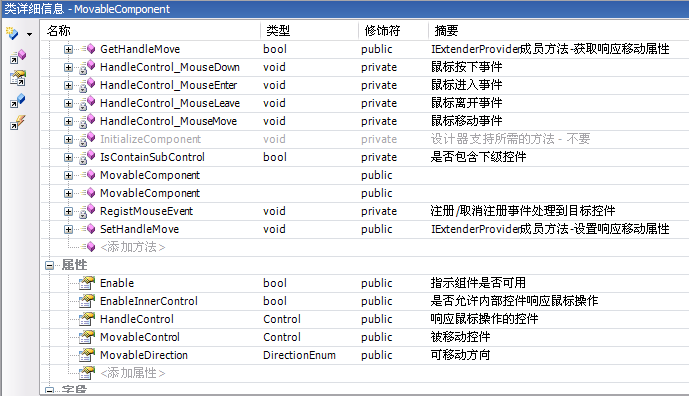 MovableComponent类详细信息 MovableComponent类详细信息