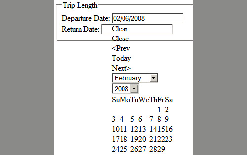 Standard date picker